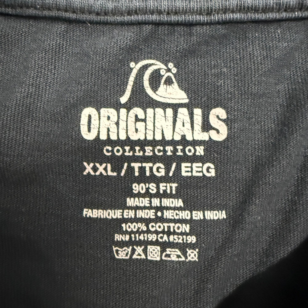 Quiksilver Originals Mens XXL 90s Fit Graphic T-Shirt Washed Black Purple Logo - Picture 3 of 5